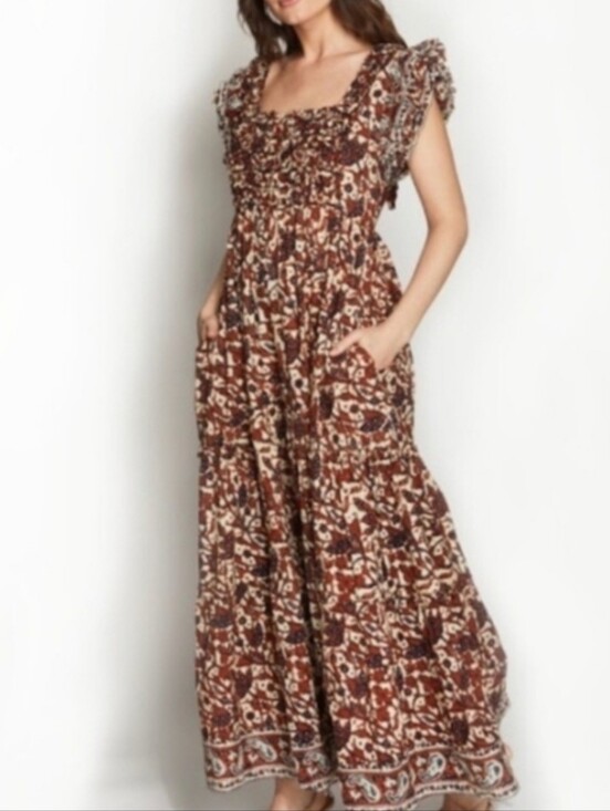 Love The Label Dresses & Skirts - Love The Lable Maxi Floral Cotton Dress Cutout Back Ruffles Romantic